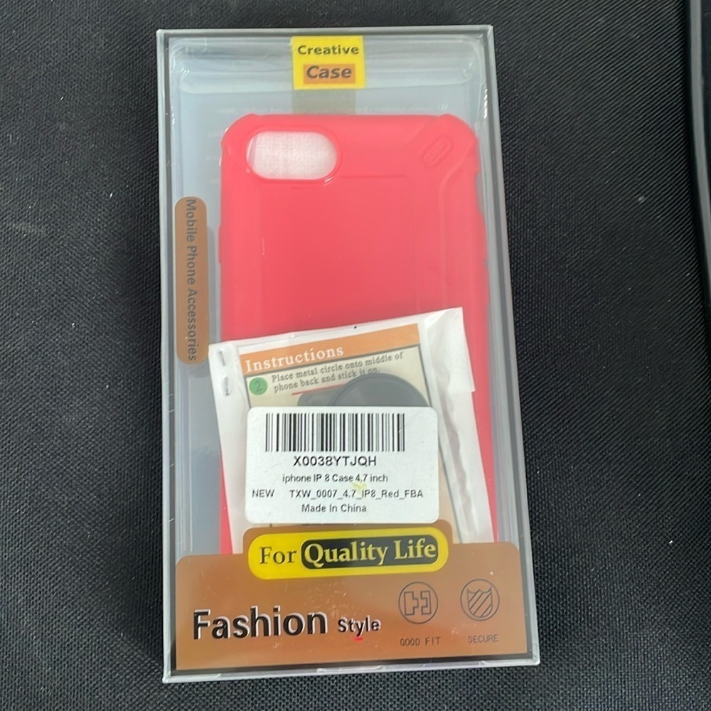 New iPhone IPA case 4.7 inch color, red, 2 screen protectors kickstand